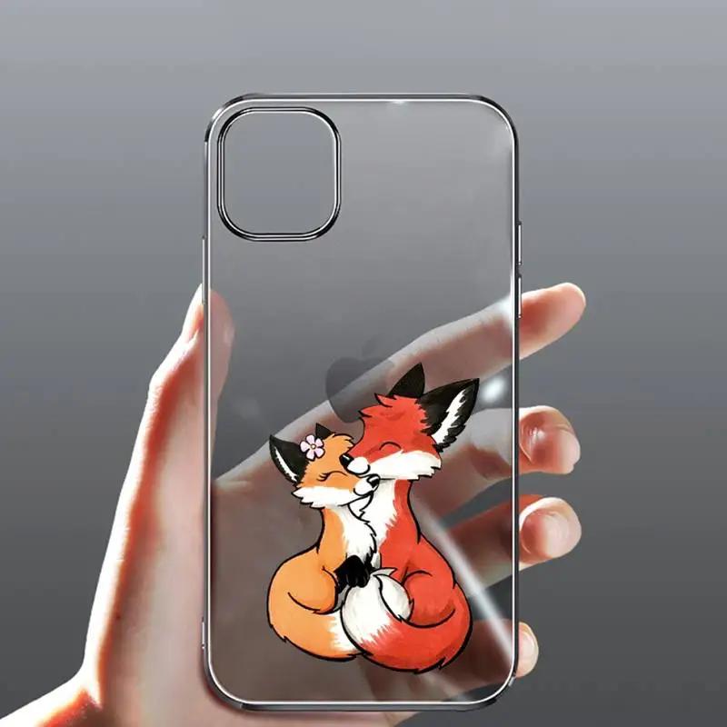 

fox cartoon cute animal Phone Case Transparent for iPhone Samsung 11 12 6 7 8 9 30 Pro X Max XR Plus lite