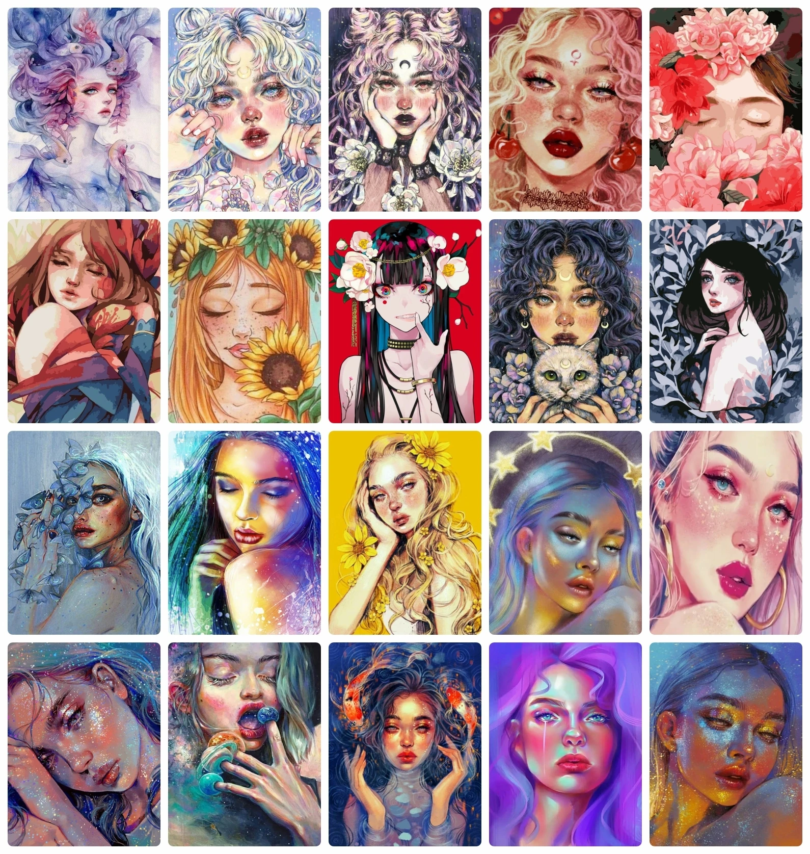 Набор для рисования по номерам на холсте с мультяшным цветком - купить выгодной