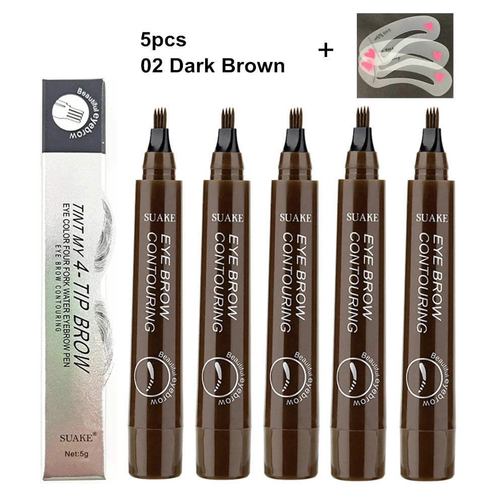 5 шт./компл. водостойкая ручка для бровей 4 вилки наконечник татуаж двойная