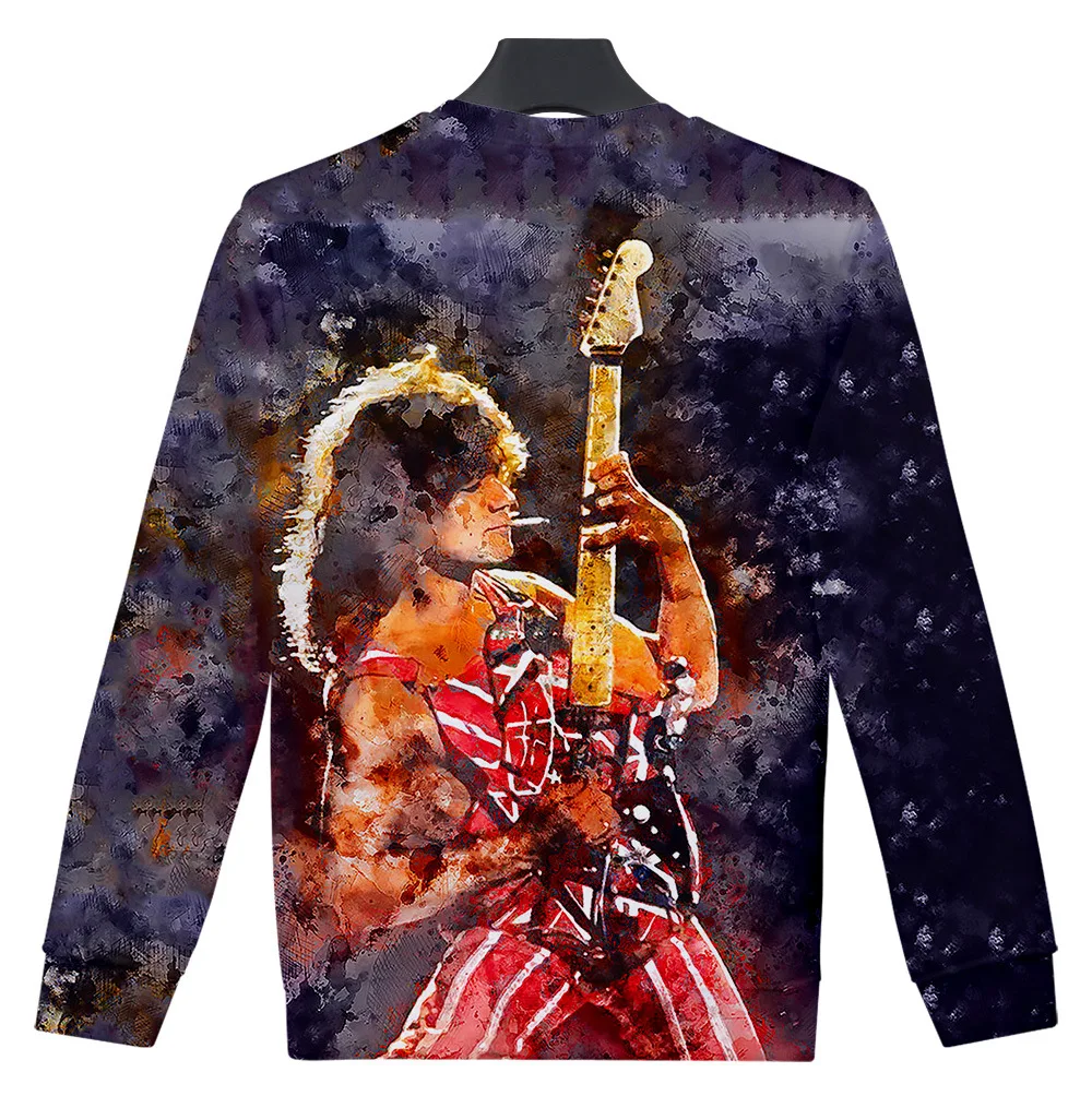 Новинка толстовка с 3D-принтом Эдди ван Халена рэпера хип-поп круглым вырезом для