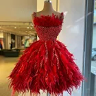 Женское вечернее Платье До Колена, красное платье в стиле Саудовской Аравии