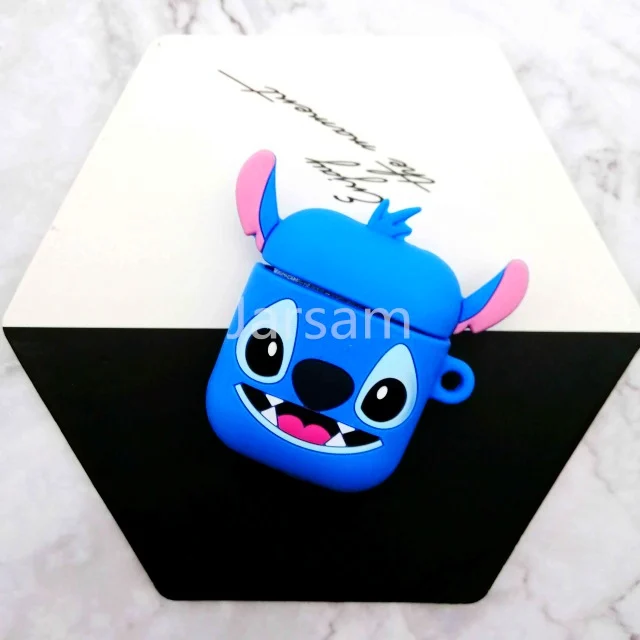 Stithead Для AirPods чехол с милым 3D рисунком из мультфильма чехол для наушников для Apple Airpods 2 мягкий силиконовый защитный чехол - Цвет: Stithead