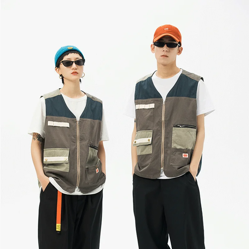 Жилет мужской весенне-летний осенний тонкий дышащий с несколькими карманами