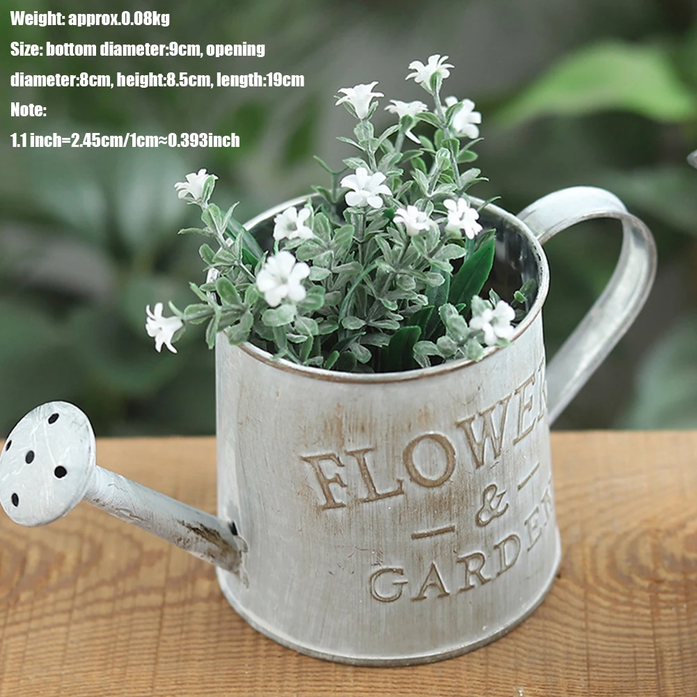 Винтажный цветочный горшок металлический ручной лейки суккулент Плантатор