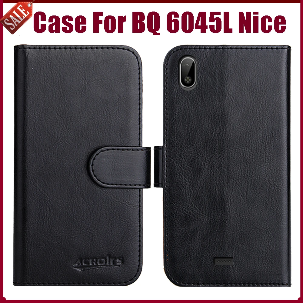 

Hot! BQ 6045L Nice Case 5.99" Fashion 6 Colors Flip Soft Leather Wallet Protective Cover For BQ 6045L Nice Case Phone Bag