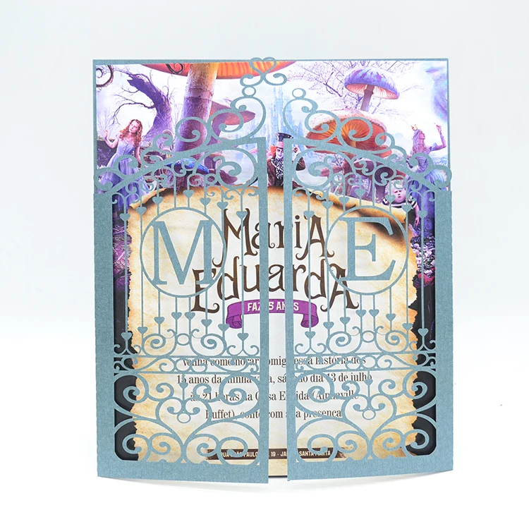 Великолепные свадебные пригласительные открытки в стиле ворот с лазерной