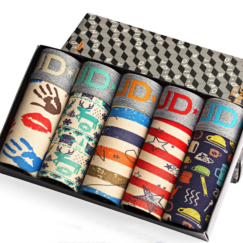 Трусы боксеры мужские хлопковые модное нижнее белье с широкой талией однотонные