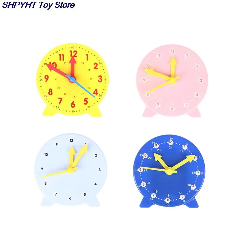 

10cm Children Clock Model Toys Early Educational Cognitive Math Toy Montessori Teaching Aids Three-needle Linkage Detachable Toy