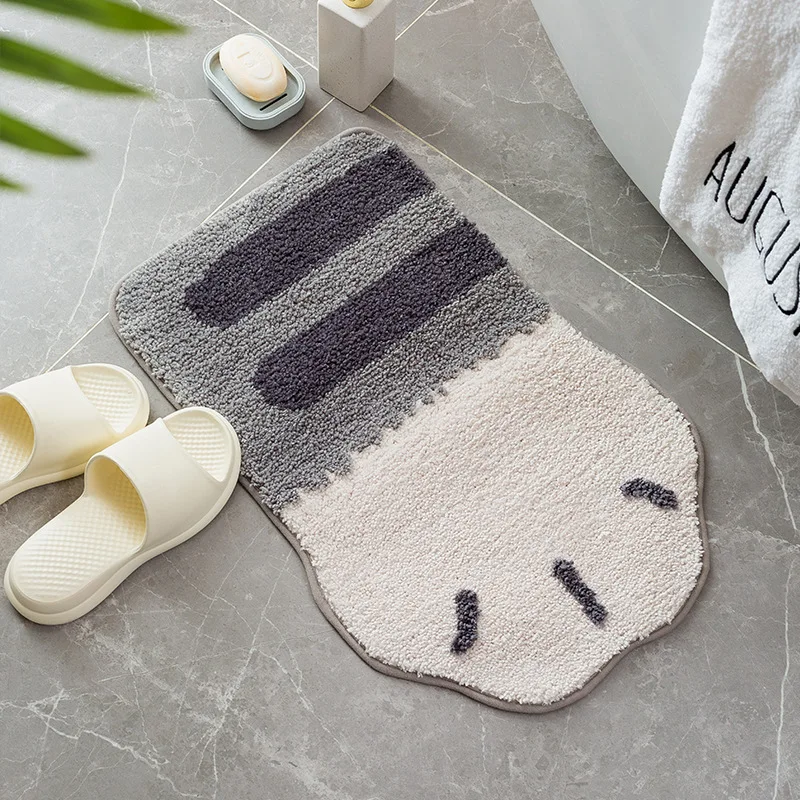 cat paw bathroom carpet door entrance mat daisy bath decor rug non slip toilet doormat absorbent thick area mat 4060cm free global shipping