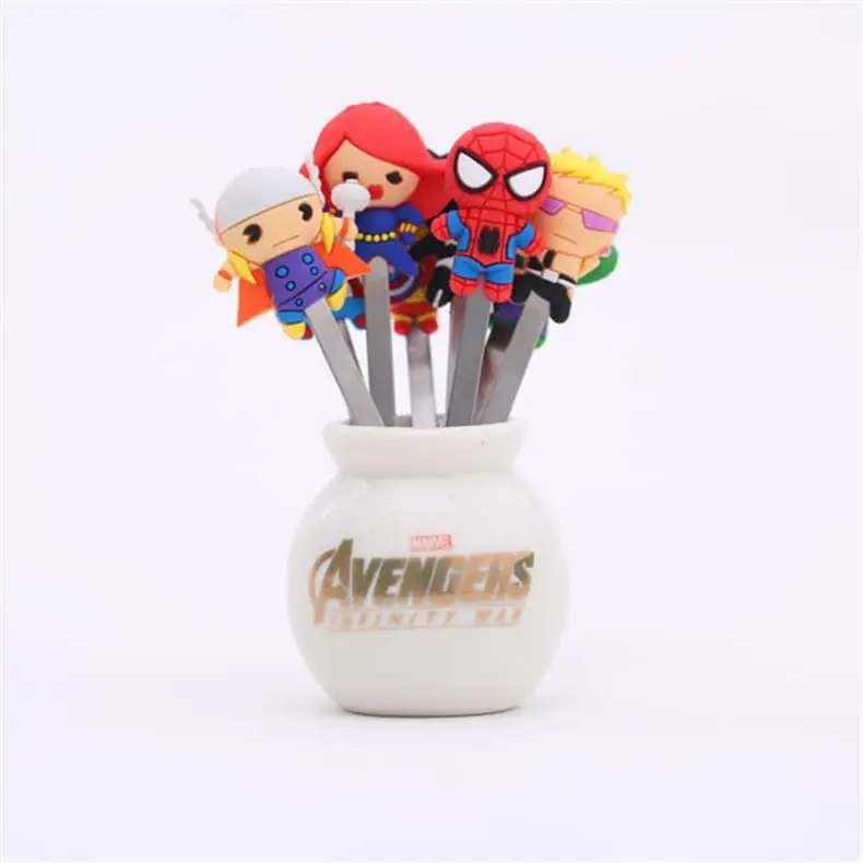 8 шт./упак. мультфильм Нержавеющая сталь плоды вилкой торт Snack десерт салат