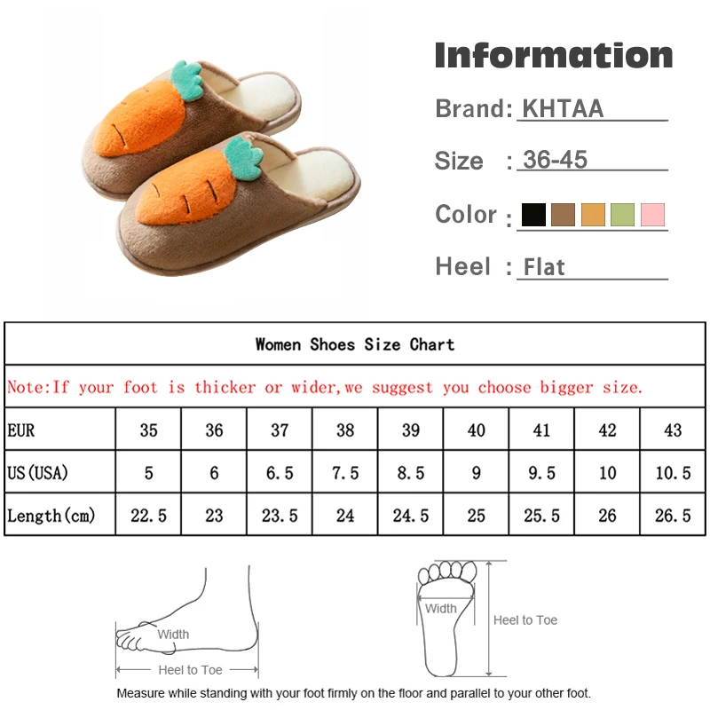 Тапки женские домашние плюшевые хлопок морковка удобная зимняя обувь для дома |