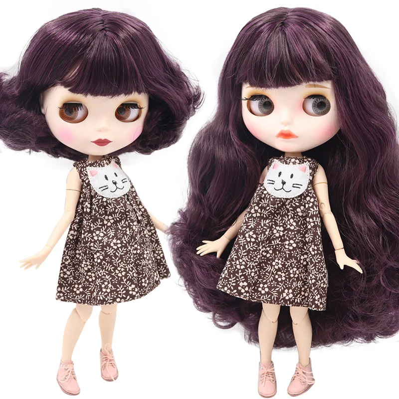 ICY Nude Blyth кукла на заказ № BL135/950 фиолетовый микс каштановые волосы белый цвет кожи 1/6 bjd, pullip, licca, jerryberry