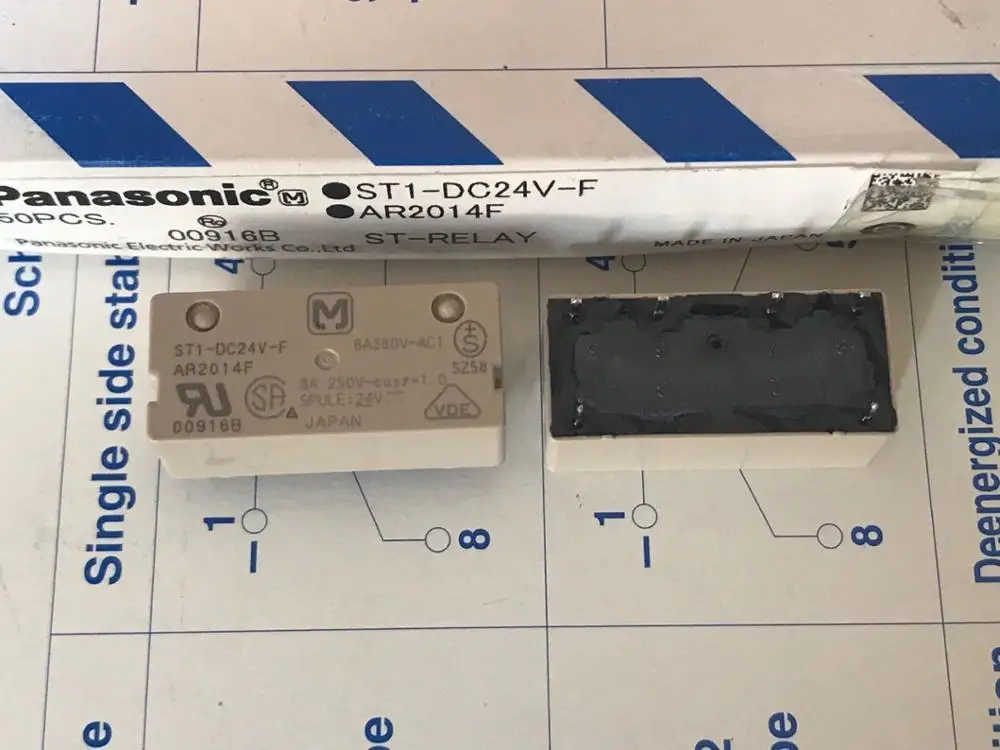 ST1-DC12V-F ST1-DC24V-F ST1-DC48V-F электромеханическое реле 8A 250VAC 6 контактов