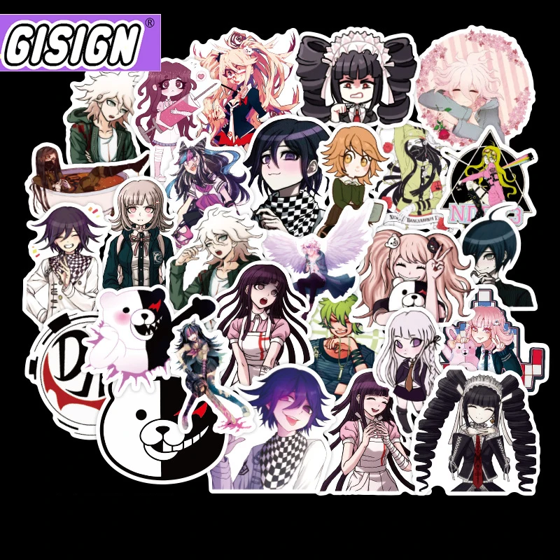 

10/30/50pcs Danganronpa Anime Stickers For Kids Children Cans Guitar Skateboard Motorcycle Stickers Laptop Sticker Pack Game