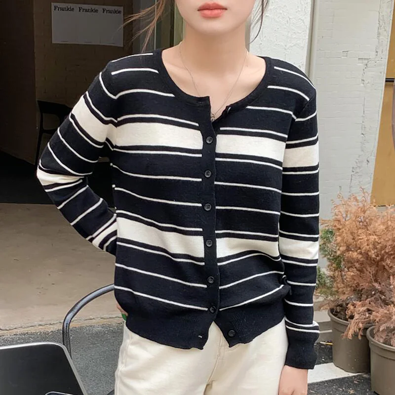 Женский однотонный вязаный кардиган EWq пальто с длинным рукавом свободного кроя