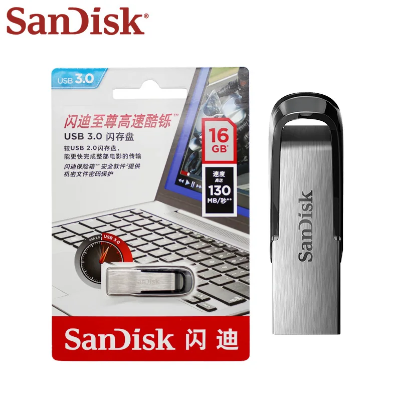 Флеш-накопитель USB 128 ГБ, 64 ГБ, 32 ГБ, 16 Гб, поддержка официальной проверки, флеш-накопитель SanDisk USB3.0, до 150 Мб/с, флешка CZ73