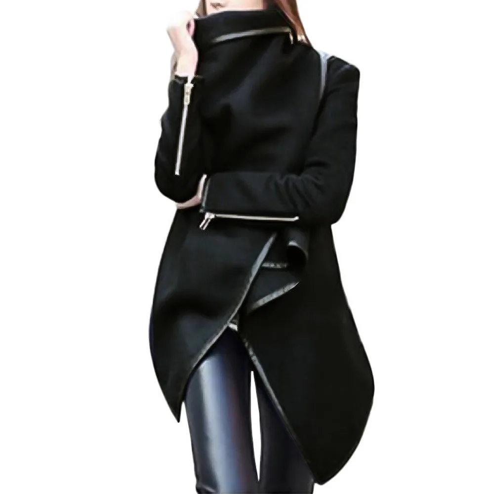 Женские куртки зима 2019 Женское пальто размера плюс теплое длинное с необычным