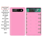 Быстрая зарядка, версия 6*18650, чехол с внешним аккумулятором с двумя USB-портами, зарядка QC 3,0 PD, сделай сам с цифровым дисплеем, зарядная коробка