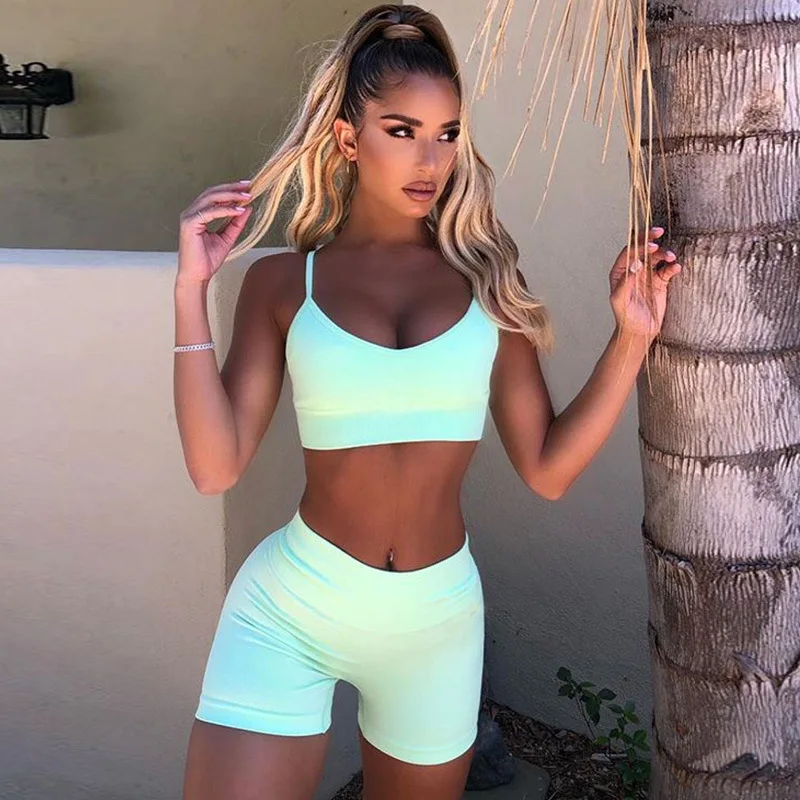 

Popular 2020 Cross-Border Hot Selling New Summer Women's Sexy Strap Sports Fitness Suit Yoga Suit