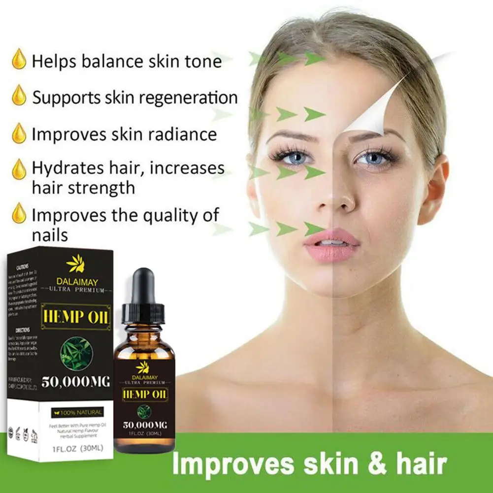

50000mg 100 Organic Hemp CBD Oil Hemp Seeds Oil Extract Drop For Pain Relief Reduce Anxiety Improve Sleep Spa Body Massage Oils