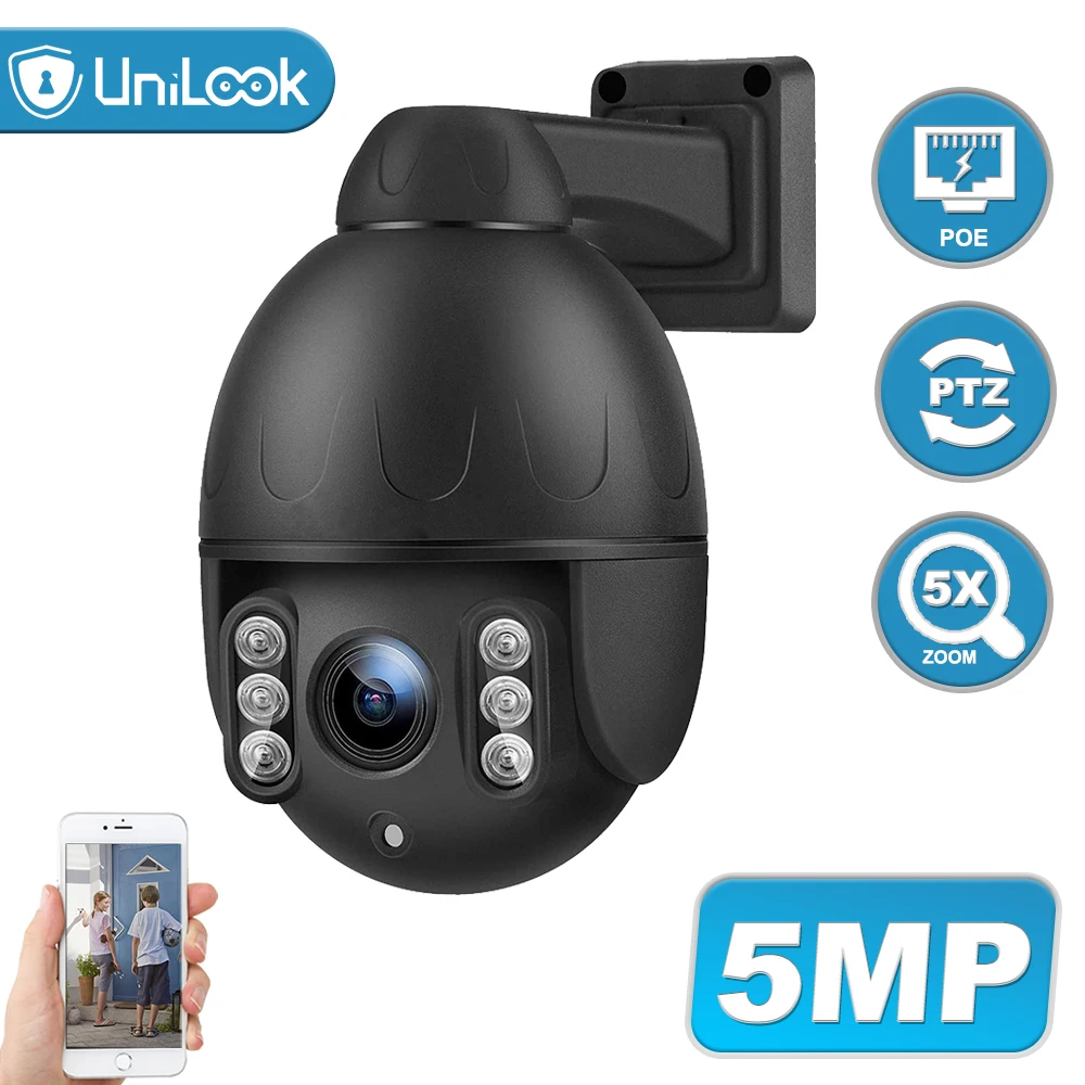 

Hikvision Compatible 5MP PTZ IP Camera Outdoor 5x Zoom Two-way Audio POE CCTV Security Camera SD Card Wall Mount IP66 Waterproof