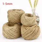 Натуральный джутовая пеньковая верёвка 12345 мм ручной работы, свадебное украшение для дома, винтажный Ретро шнур, шпагат, лента из мешковины, Ремесленная веревка