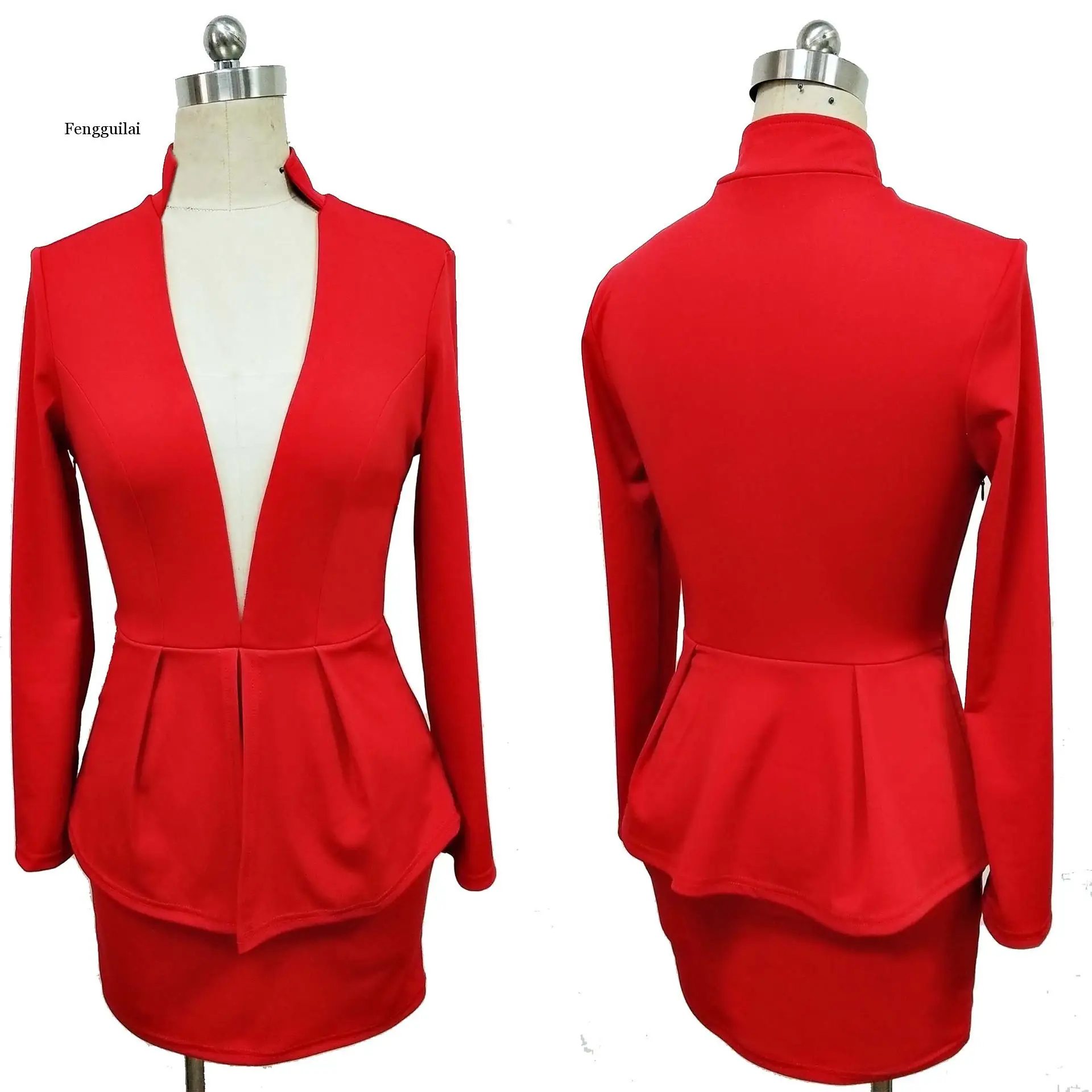 

New 2 Piece Sets Womens Outfits Long Sleeve Professional Women's Suit Dress V-neck Women Sweatsuits Sets Clothes New Hot