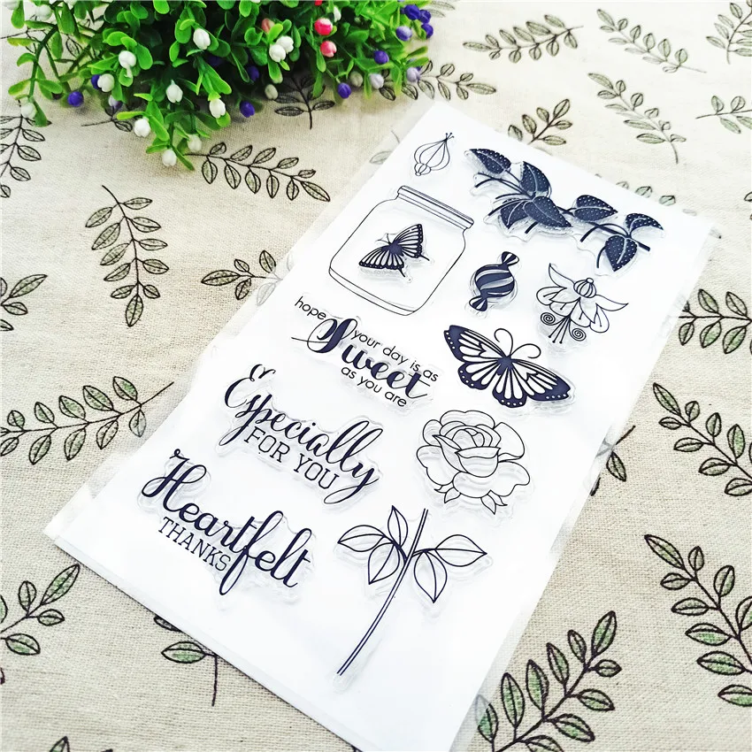 

11*20CM Hot selling Glass bottle transparent clear stamp / silicone seal roller stamp DIY scrapbook album / card production