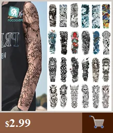 Rocooart Wholesale 10PCS Temporary Tattoo Sticker Robotic Arm and English Letter Design Waterproof Men Body Art Tatoo