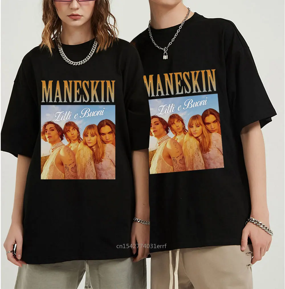 

Maneskin T Shirt Fashion Daily Oversized Print Tops Tees Plus Size Clothes