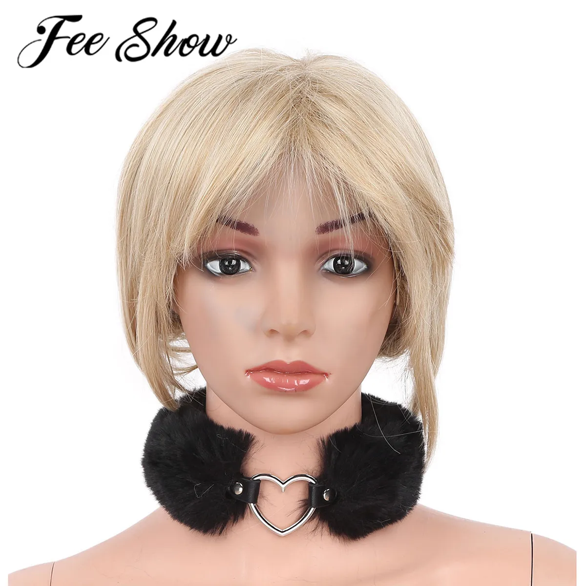 Для взрослых женщин мужчин кожа искусственный мех воротник чокер ожерелье в