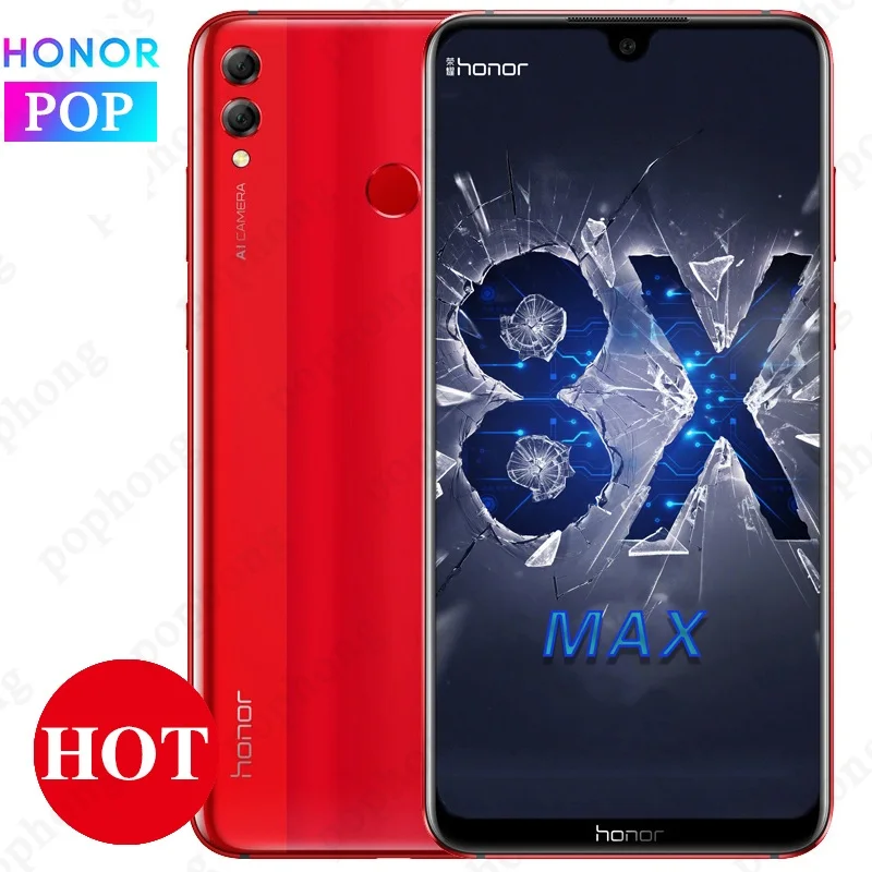 HONOR 8X Max, мобильный телефон, 6 ГБ, 64 ГБ, Восьмиядерный процессор Snapdragon 660, 7,12 дюймов, большой экран, OTA, обновление, Android 8,1, 5000 мАч