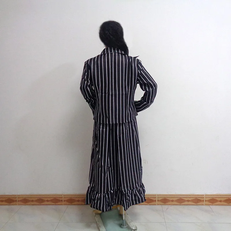 

The Nightmare Before Christmas Jack Skellington Black Stripe Suit Jacket Halloween Dress Unisex Uniform Cosplay Costume