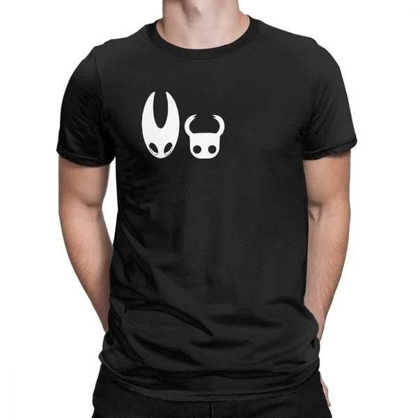 

Funny Hollow Knight T-shirt Men's 100% Cotton T-shirt Skull Video Games Big Men's T-shirt