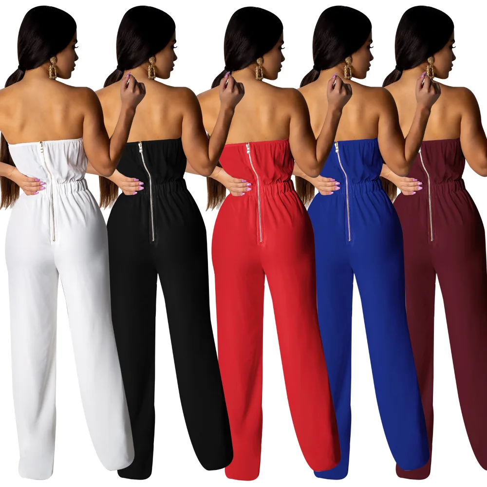 

Sexy lace jumpsuit for women's summer 2020 off-the-shoulder fashion wide-leg jumpsuit