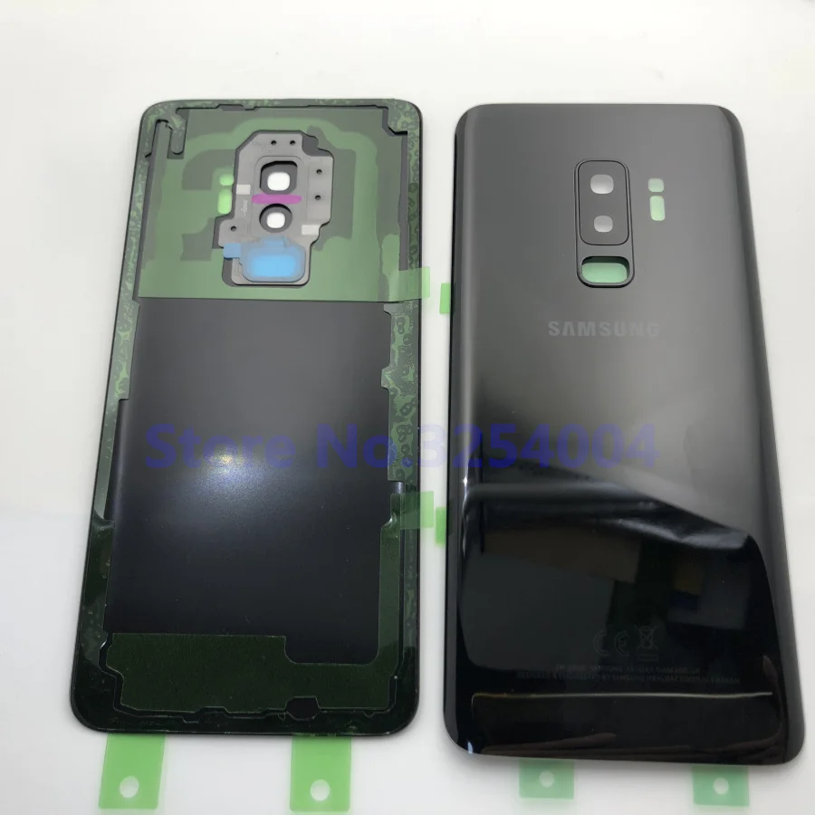 Чехол на заднюю батарейку S9 для samsung Galaxy S9 Plus G960F G965F Задняя стеклянная крышка корпуса+ клей+ рамка для объектива камеры