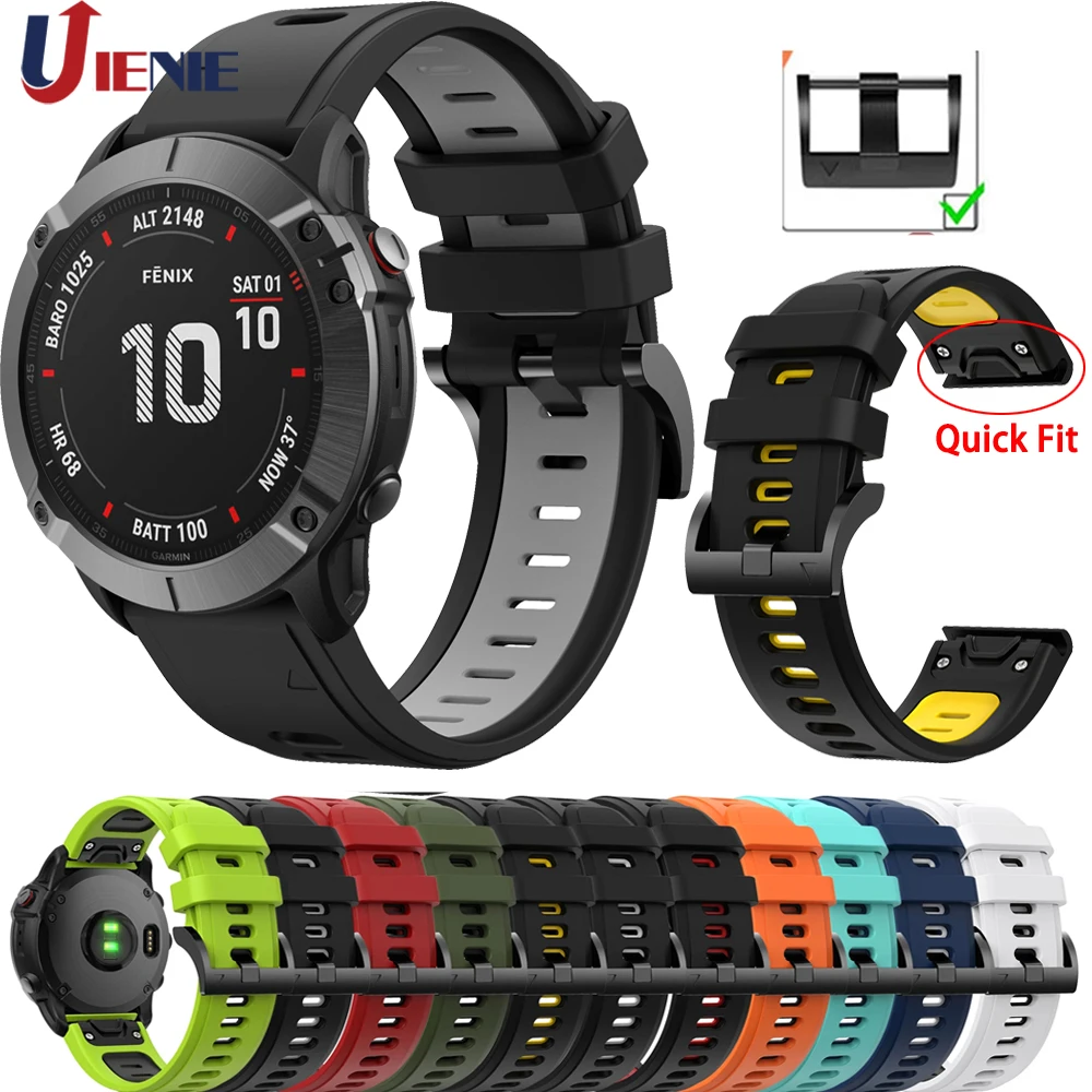 Ремешок силиконовый для наручных часов Garmin Fenix 6 6Pro 5 Plus Forerunner 935 945 instinct S60 22