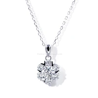 tianyu gems 7 gemstones pendant necklace 925 silver jewelry 6 5mm white moissanite diamonds pendant women classic wedding gifts