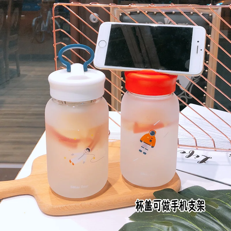 Стеклянная креативная индивидуальная стеклянная портативная бутылка для воды