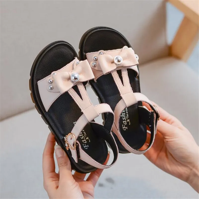 

Cowhide Girls Shoes Children's sandals High-grade Genuine Leather Girls Beach Sandals Casual Non-slip Kids Boys Shoes