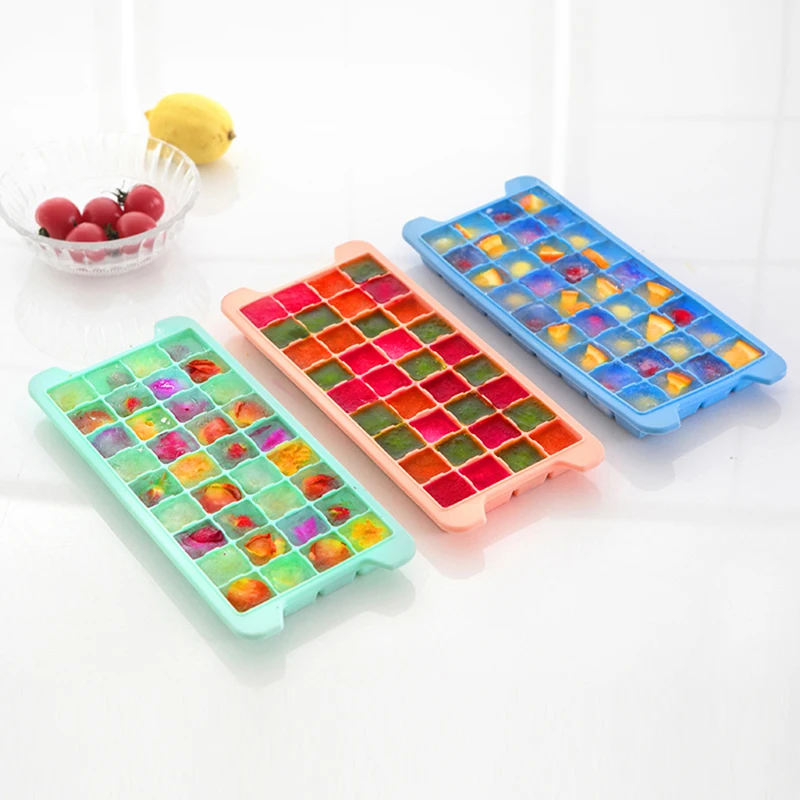 

24 Grid Food Grade Silicone Ice Tray With Lid Home DIY Square Ice Cube Mold