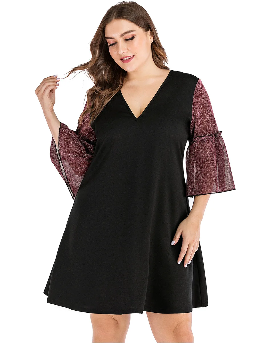 Новинка 2021 летнее платье размера плюс для женщин большой с расклешенными