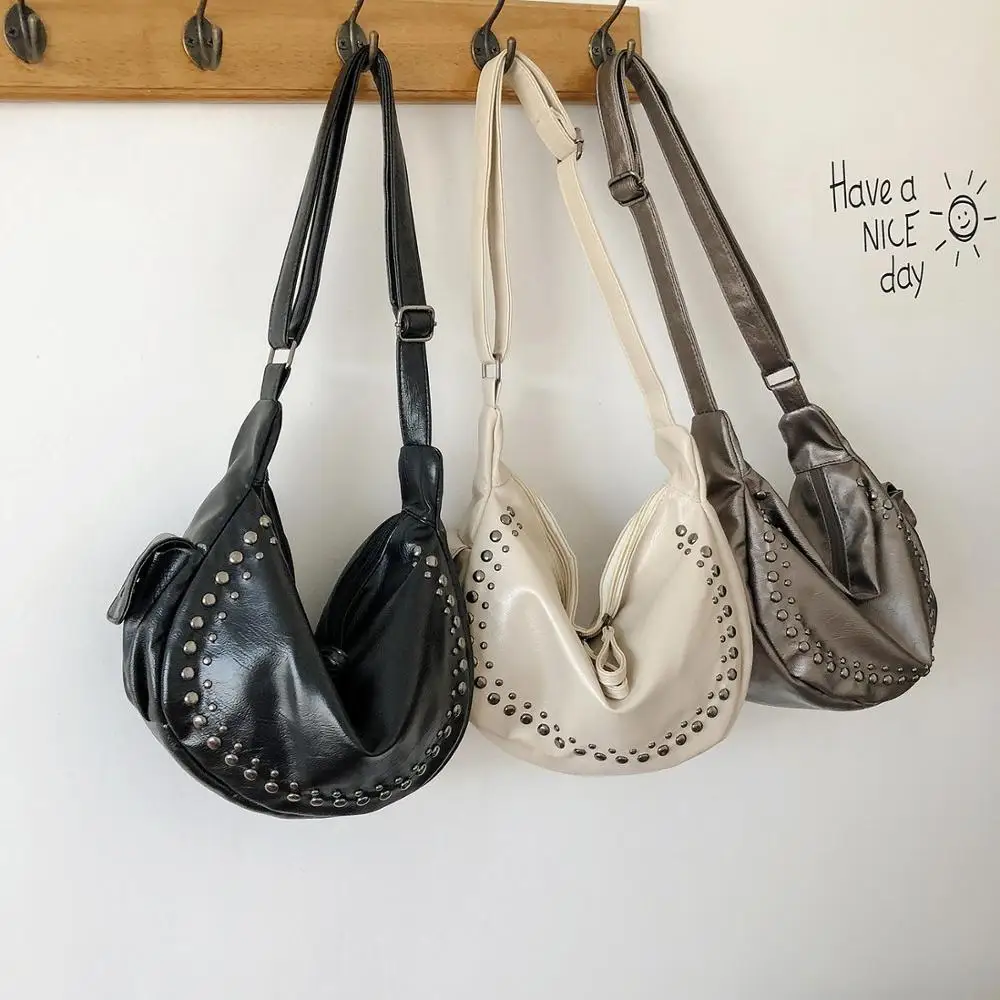 Сумки через плечо для женщин 2020 Женская винтажная сумка-мессенджер с заклепками