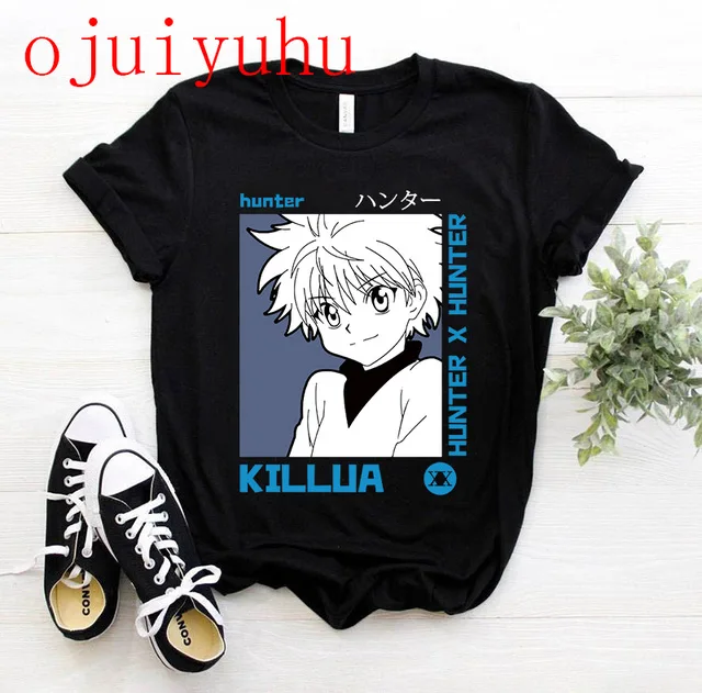 Hunter X футболки с графическими принтами для мужчин Harajuku Kawaii Мультфильм Killua
