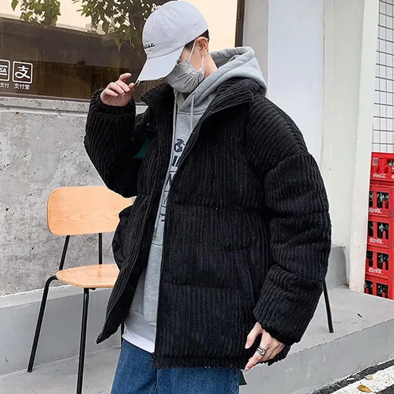 DIMI Male Padded Coat Warm Jackets Harajuku Winter Jacket Men Parkas Thicken Warm Coat Stand Collar Oversize Parkas Korean Style