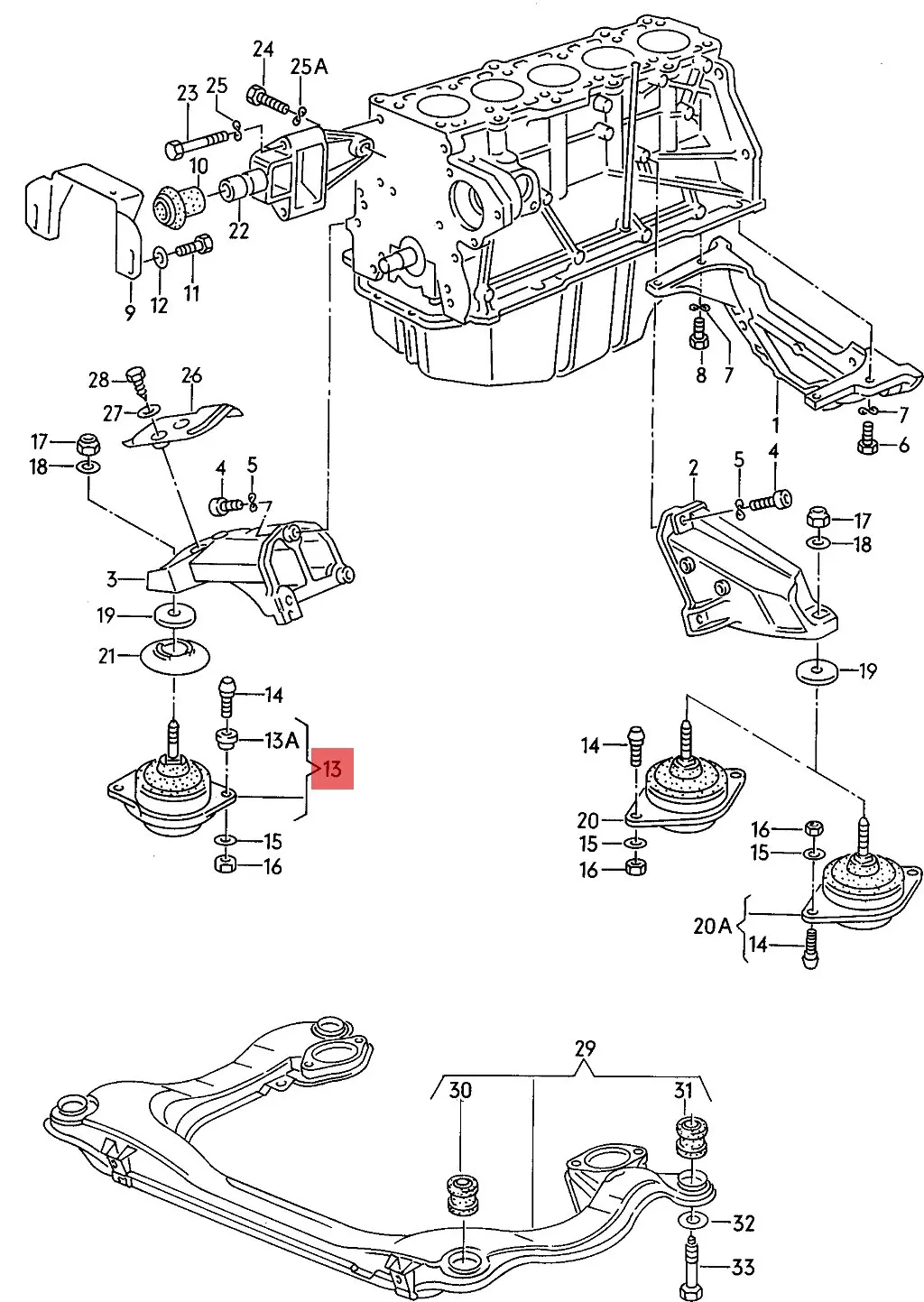 

Baofeng Car Engine Rubber Mounts 8A0199382D For Audi Avant Coupe Cabriolet