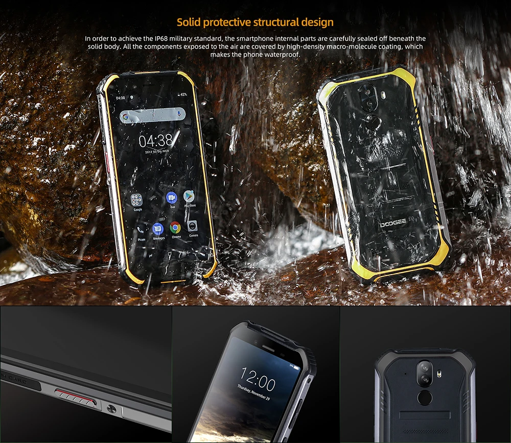 IP68 DOOGEE S40 Lite 5,5 дюймовый дисплей 2 ГБ 16 ГБ Android 9,0 прочный мобильный телефон 5,5 дюймов дисплей 4650 мАч 8,0 МП смартфон
