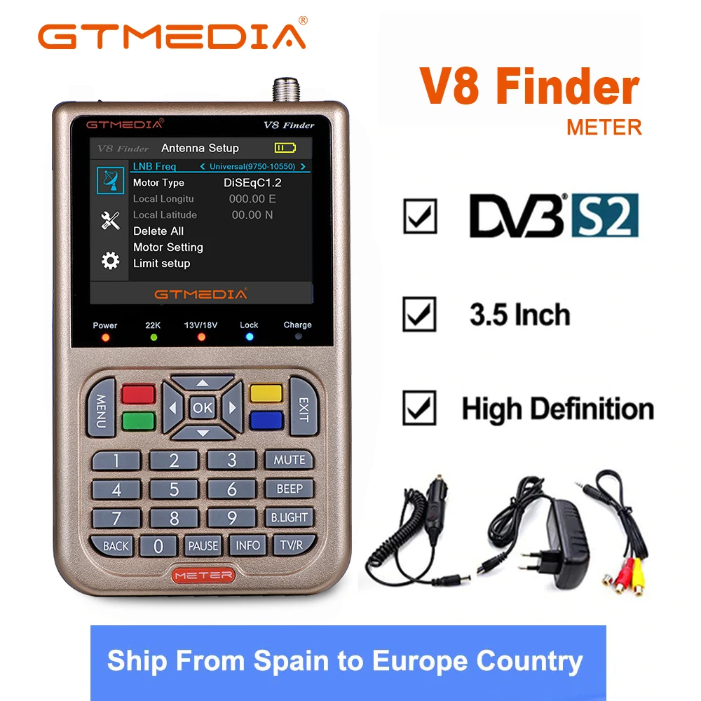 GT медиа V8 искатель DVB-S2/s2x спутниковый искатель высокой четкости спутниковый искатель MPEG-4 freesat V8 спутниковый измеритель