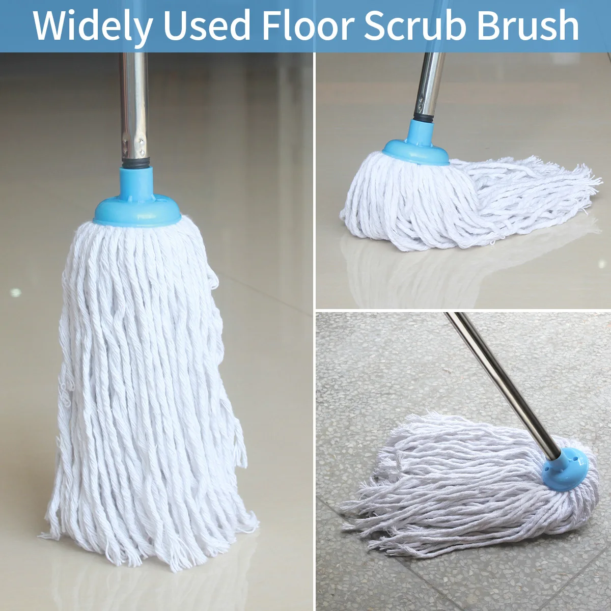 

Cotton thread Mops Stainless steel Handle Manually Dehydration Mops Circular Household Cleaning mops floor cleaning tools