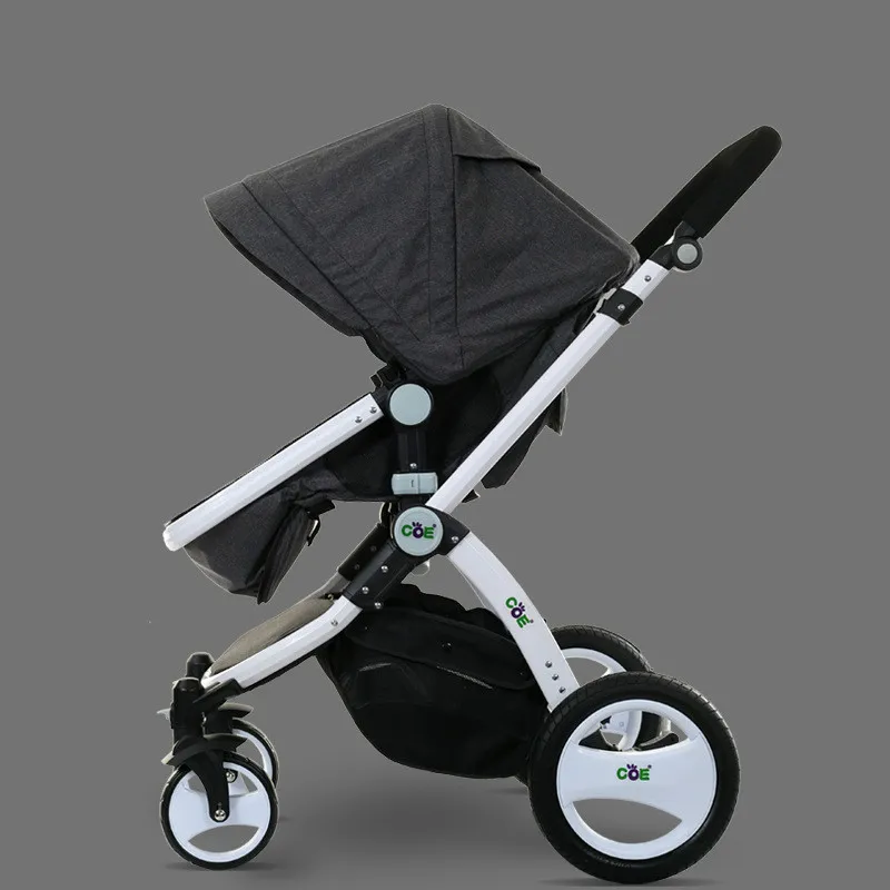 Коляска с высоким ландшафтом роскошная четырехколесная амортизирующая